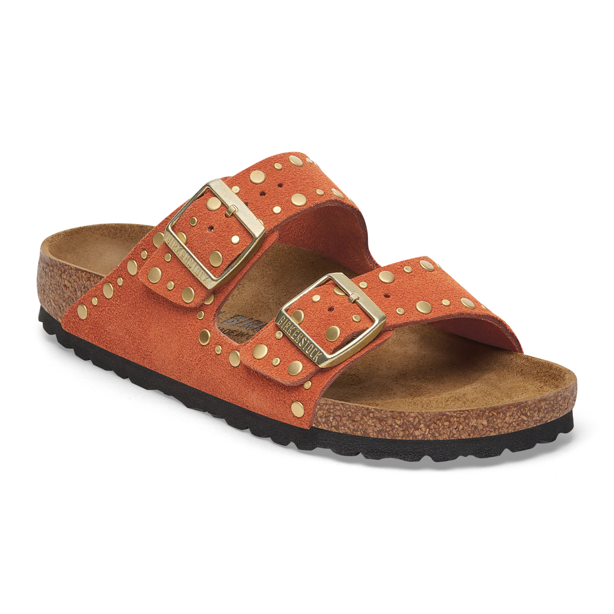 Birkenstock Arizona Rivet Suede Leather - Dark Rust Narrow