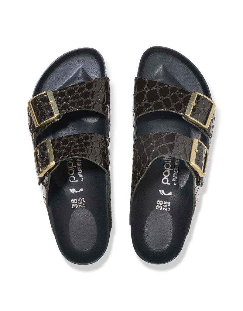 Birkenstock Birkenstock Papillio Arizona Platform Patent Leather Embossed - Black Narrow