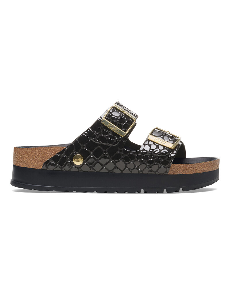 Birkenstock Birkenstock Papillio Arizona Platform Patent Leather Embossed - Black Narrow