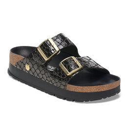 Birkenstock Birkenstock Papillio Arizona Platform Patent Leather Embossed - Black Narrow