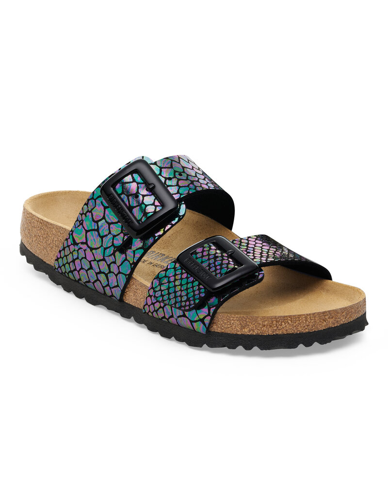 Birkenstock Birkenstock Sydney Cushion Buckle - Shiny Snake Black Narrow