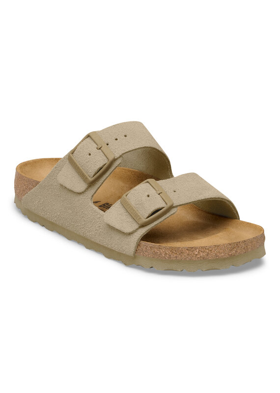 Birkenstock Birkenstock Arizona Suede Leather - Faded Khaki Narrow