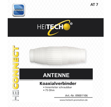 Heitech Heitech Connecteur coaxial, conducteur intérieur vissable, 75 Ohm