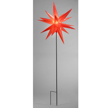 Star-Max Star-Max étoile LED, rouge, ø 100 cm + barre de 120 cm