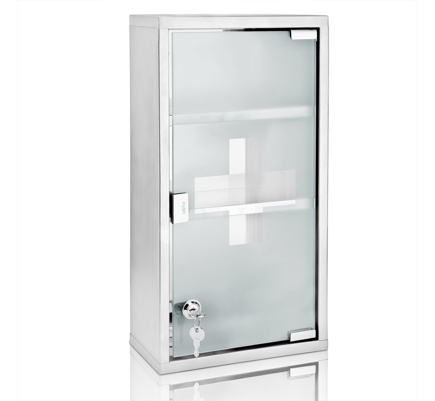 DBA Armoire à pharmacie grande avec serrure - 48,5cm x 25cm x 12cm