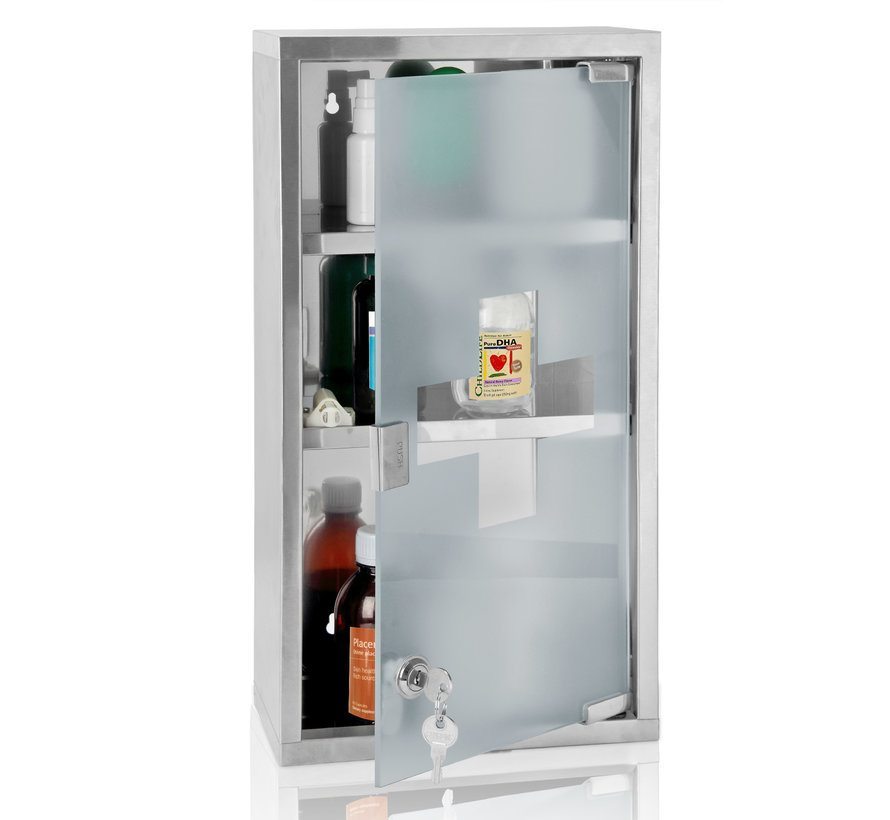 DBA Armoire à pharmacie grande avec serrure - 48,5cm x 25cm x 12cm