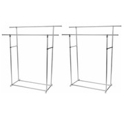 Perel Lot de 2 porte-manteaux en métal Perel avec 2 tiges MP62 - capacité 75kg - 145x50x155cm