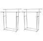 Lot de 2 portemanteaux en métal Perel avec 2 tiges MP62 - capacité 75kg - 145x50x155cm