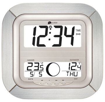 La Crosse La Crosse - Horloge Dcf avec phases de la lune, calendrier et température