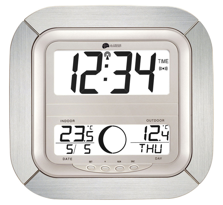 La Crosse - Horloge Dcf avec phases de la lune, calendrier et température