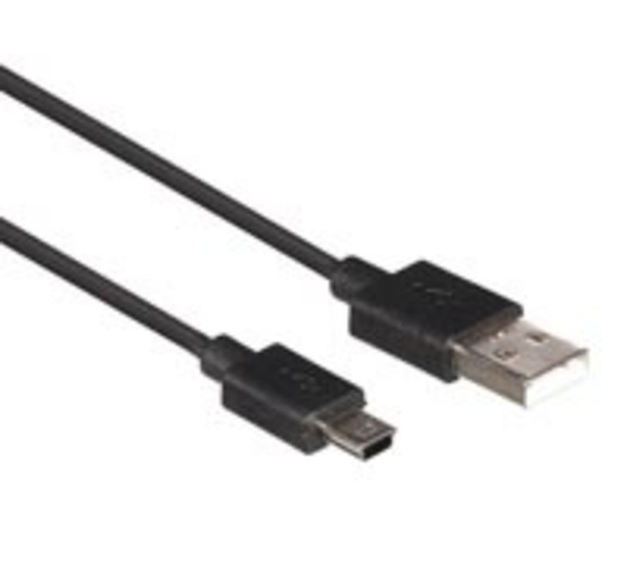 Câble Usb 2.0 A Mâle vers Mini USB 5P Mâle - Noir - 1 M