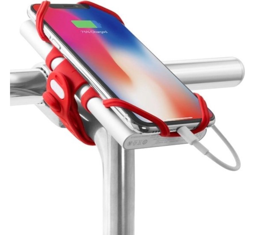 Support Bone Sport pour Smartphone et Powerbank - Bicyclette - Rouge