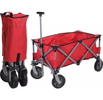 Koopman Chariot pliable à roulettes - Koopman - jusqu'à 70kg - Rouge - 90 x 49 x 58cm