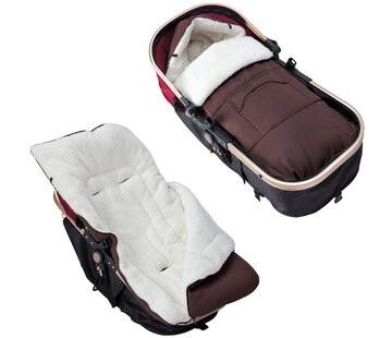 Monzana Couvre-pieds pour poussette Brun - Teddy - Maxi-Cosi avec sac de rangement