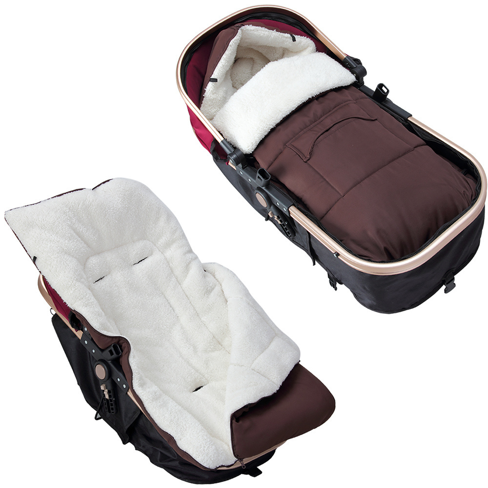 Couvre-pieds pour poussette Brun - Teddy - Maxi-Cosi avec sac de rangement