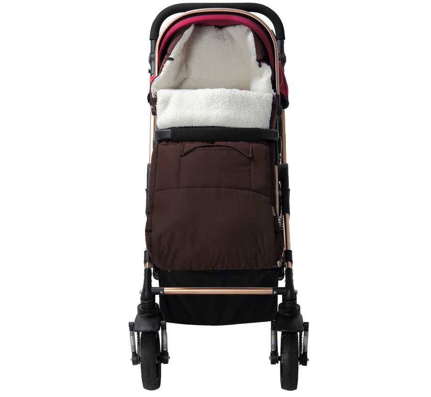 Couvre-pieds pour poussette Brun - Teddy - Maxi-Cosi avec sac de rangement