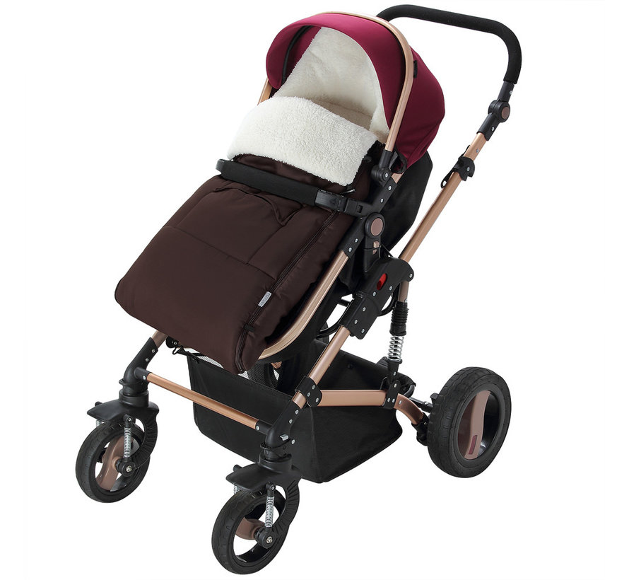 Couvre-pieds pour poussette Brun - Teddy - Maxi-Cosi avec sac de rangement