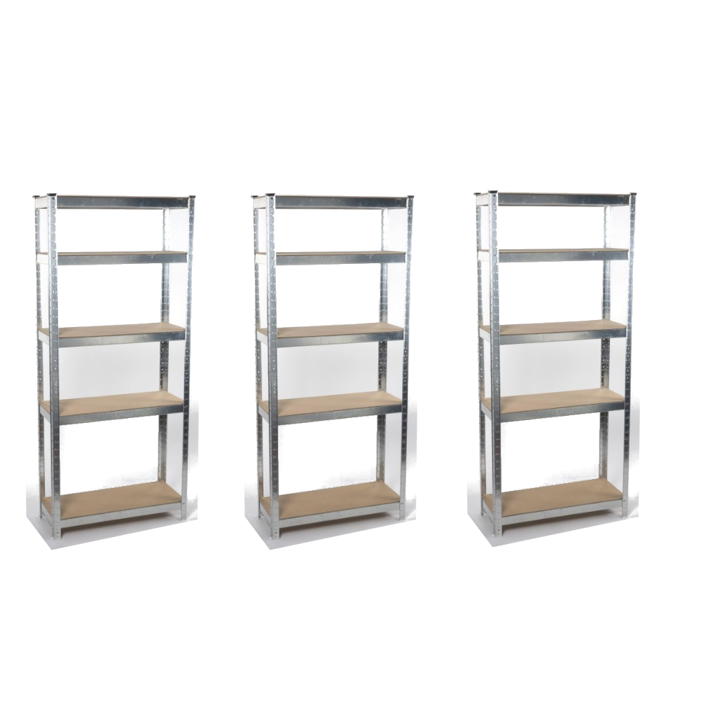 Lot de 3 étagères de rangement avec 5 tablettes - Kinzo - 3 supports de stockage - 5 étagères - 172 x 75 x 30cm
