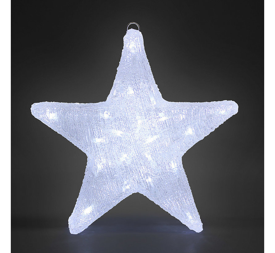 Etoile de Noël à LED | Blanc brillant | 30 x 5 x 30 cm | Pour l'intérieur et l'extérieur