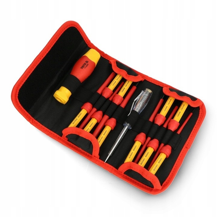 Jeu de tournevis isolés avec testeur de tension - 12 pièces - acier durable
