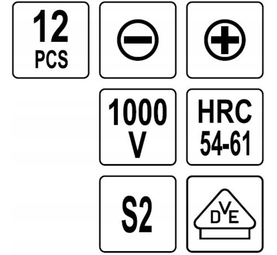 Jeu de tournevis isolés avec testeur de tension - 12 pièces - acier durable