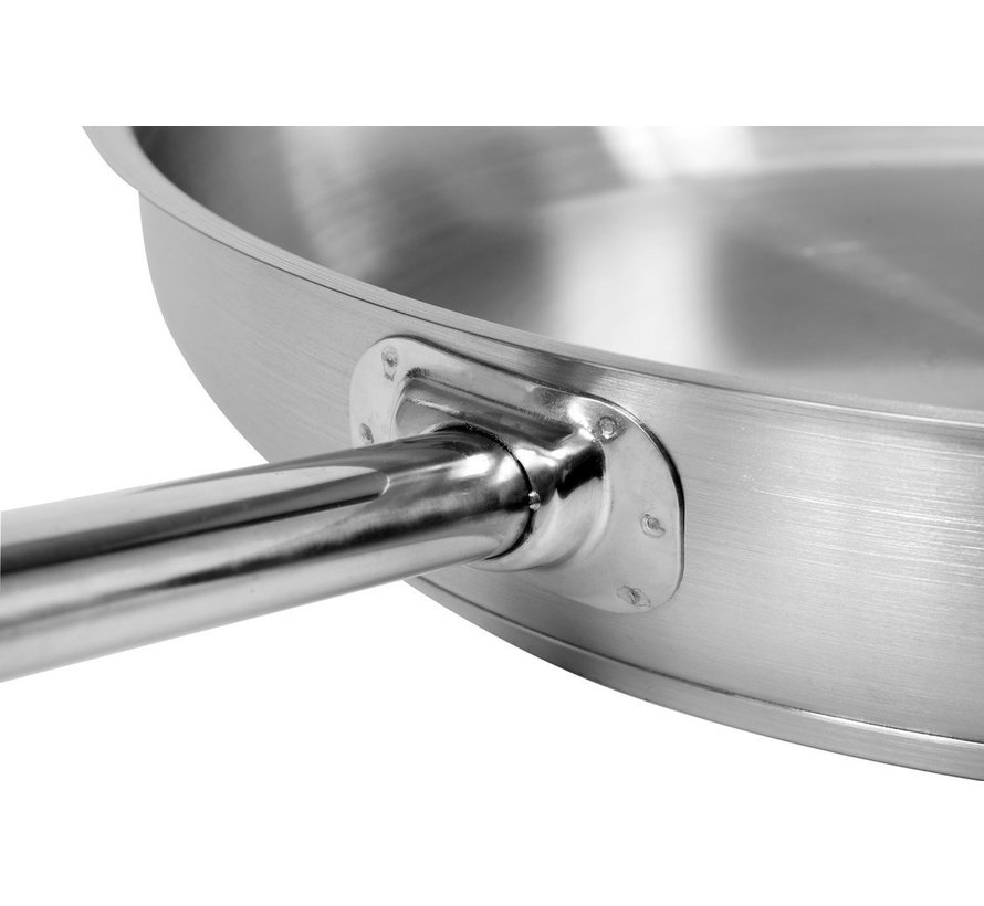 YATO Poêle à frire en acier inoxydable - Ø36 cm - 6,1L - pour toutes les cuisinières