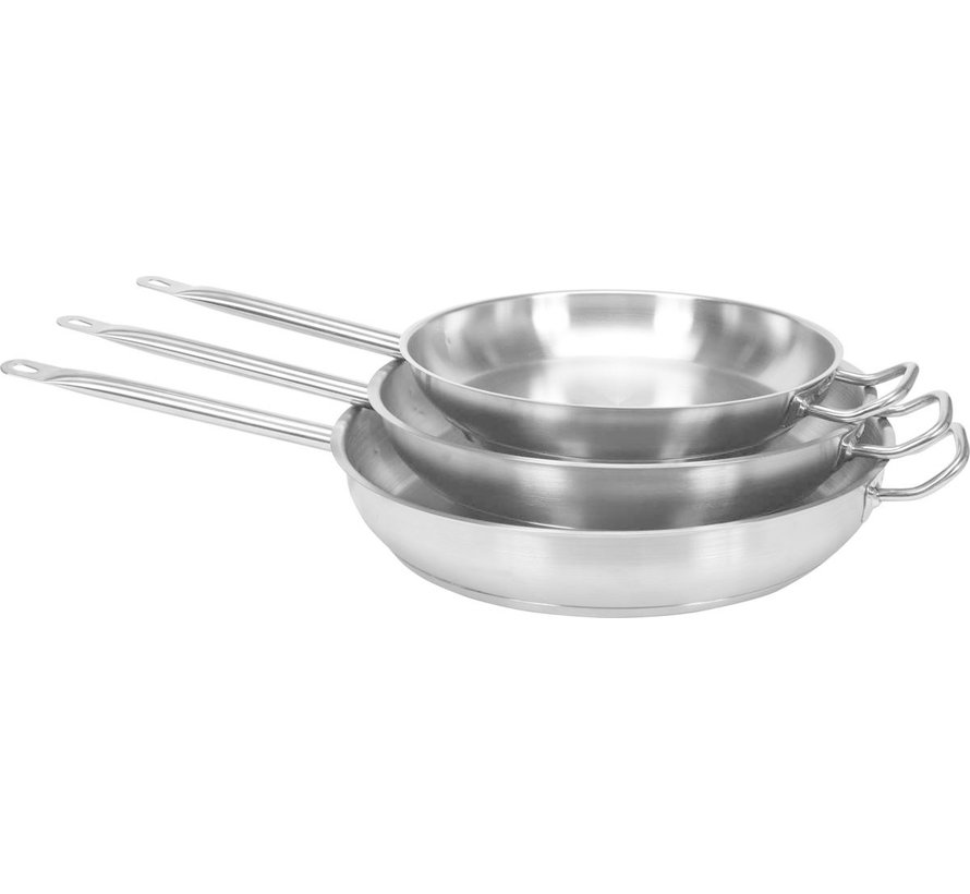 YATO Poêle à frire en acier inoxydable - Ø36 cm - 6,1L - pour toutes les cuisinières