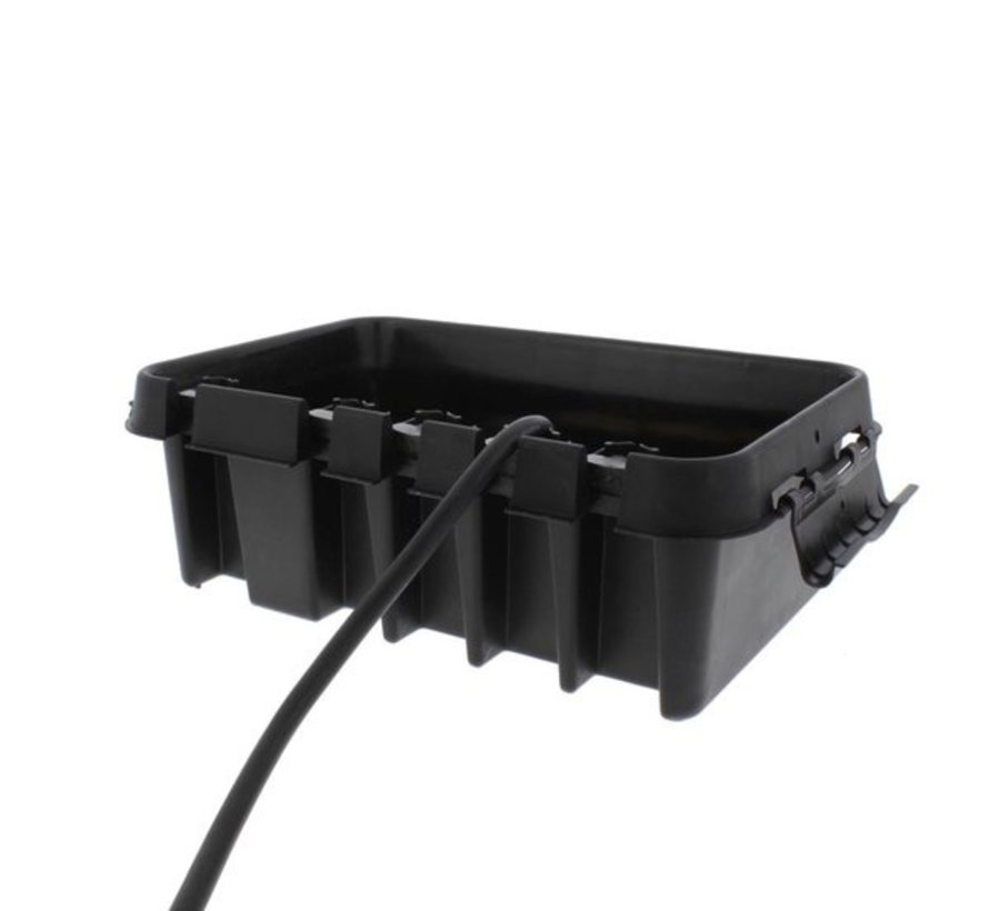 Dribox boîte de distribution de câbles étanche pour l'extérieur - IP55 - 28,5 x 15 x 11 cm - Noir