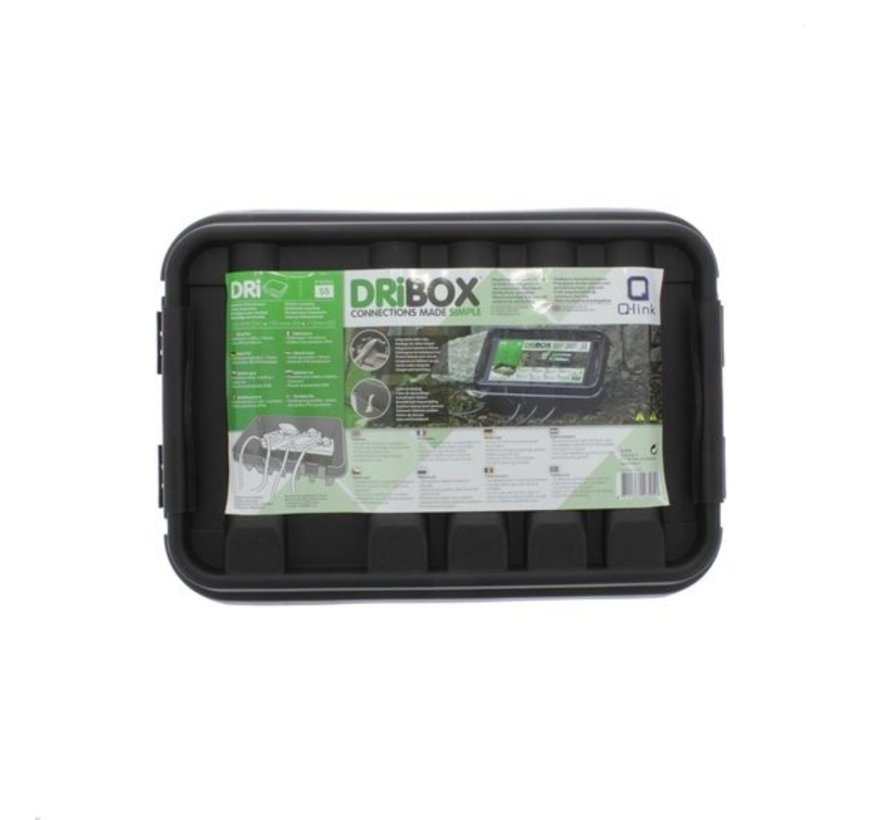 Dribox boîte de distribution de câbles étanche pour l'extérieur - IP55 - 28,5 x 15 x 11 cm - Noir