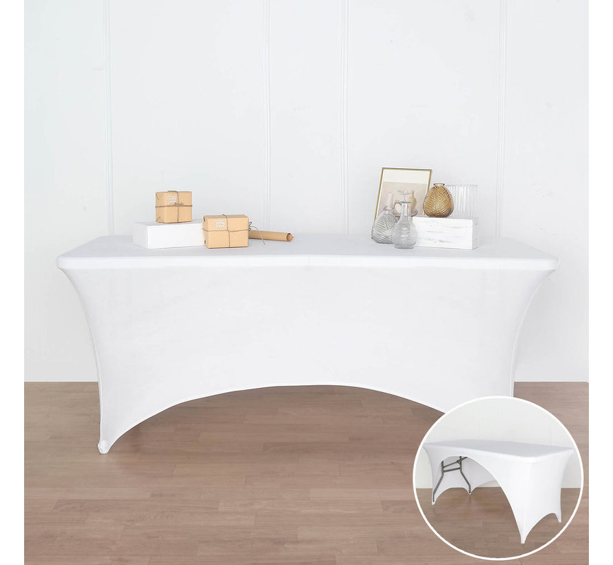 Housse de table rectangulaire - Stretch - 75 x 180 x 74 cm - Blanc
