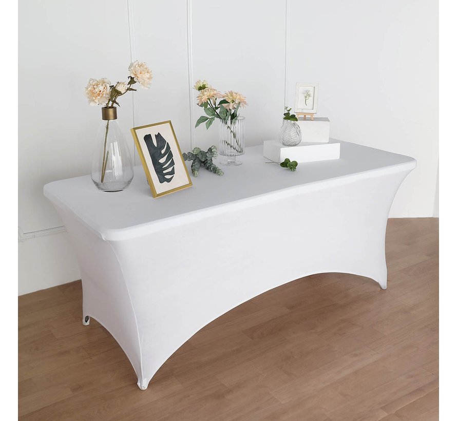 Housse de table rectangulaire - Stretch - 75 x 180 x 74 cm - Blanc