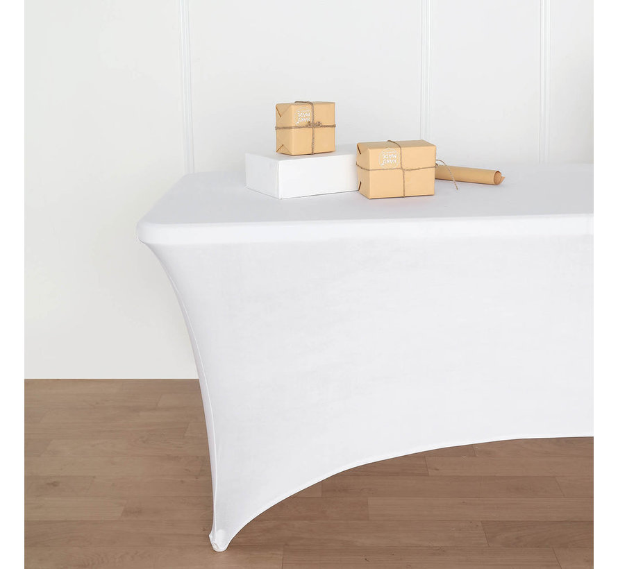 Housse de table rectangulaire - Stretch - 75 x 180 x 74 cm - Blanc