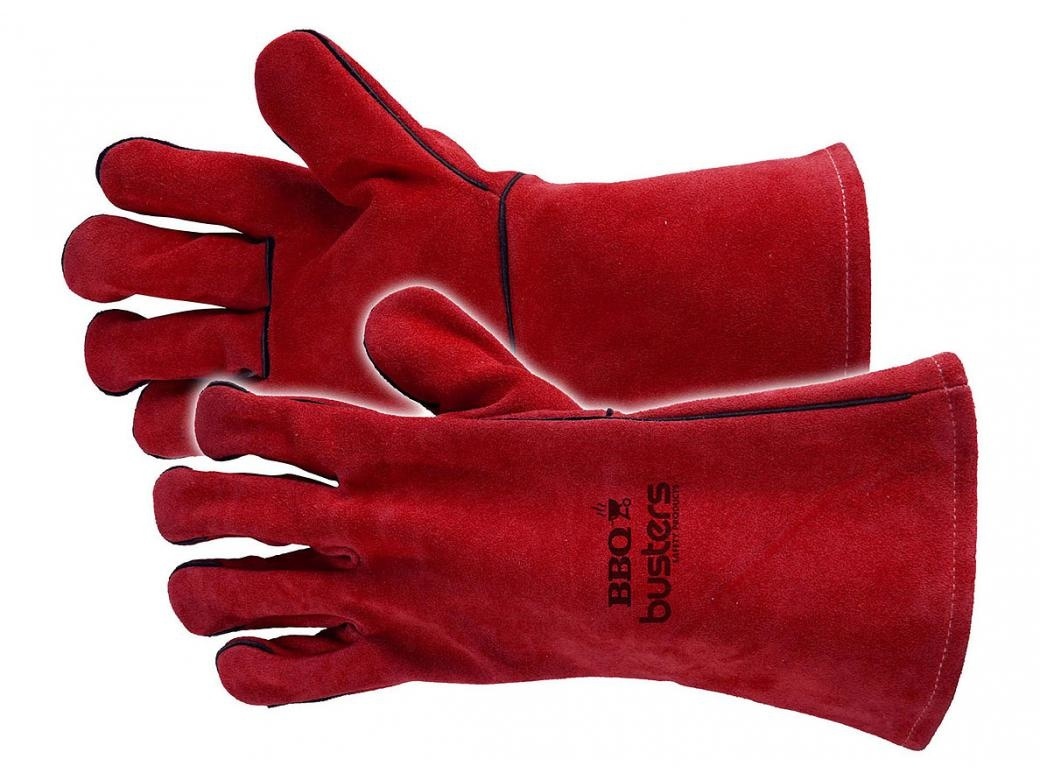 Gants de barbecue en cuir taille 10 - jusqu'à 100 C° - 35 cm