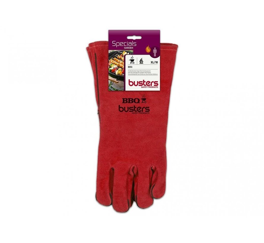 Gants de barbecue en cuir taille 10 - jusqu'à 100 C° - 35 cm