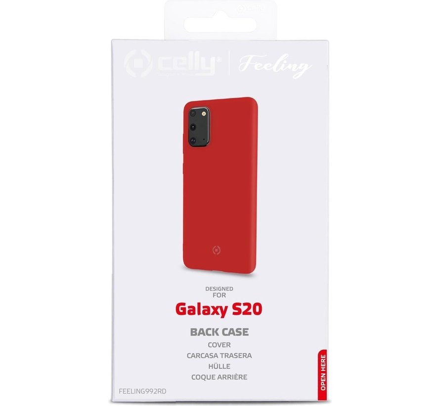 Etui Celly pour Samsung Galaxy S20 - Coque arrière en silicone - Rouge