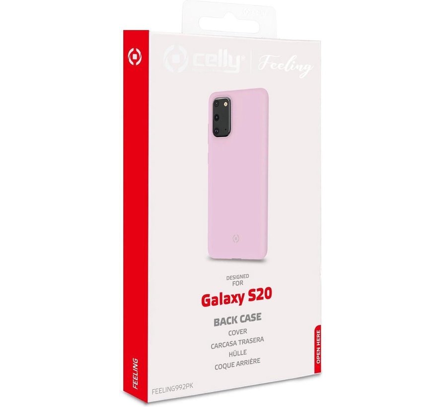 Étui Celly pour Samsung Galaxy S20 - Coque arrière en silicone - rose