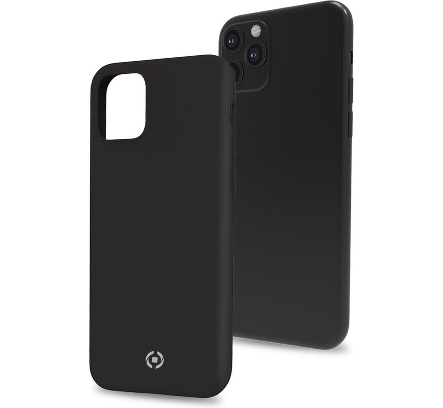 Etui Celly adapté à l'Apple iPhone 11 Pro Max - Coque arrière en silicone - noir