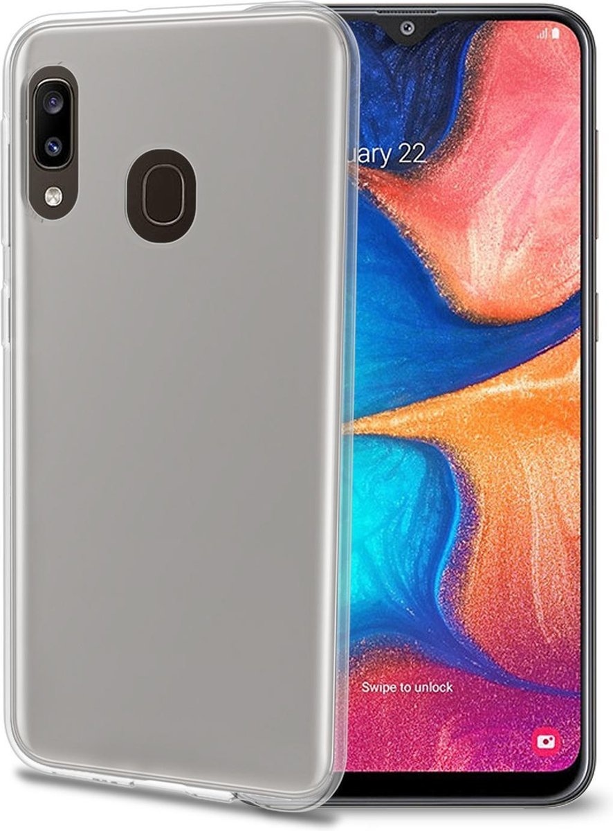 Étui Celly adapté au Samsung Galaxy A20 - Couverture arrière en silicone - transparent