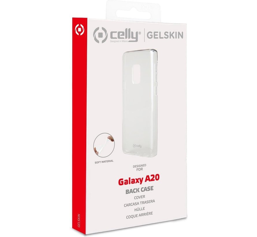 Étui Celly adapté au Samsung Galaxy A20 - Couverture arrière en silicone - transparent