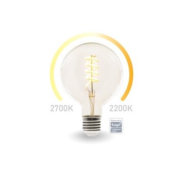 Perel Ampoule LED Perel Smart Wifi - Blanc chaud & Blanc chaud intense - E27 - G125