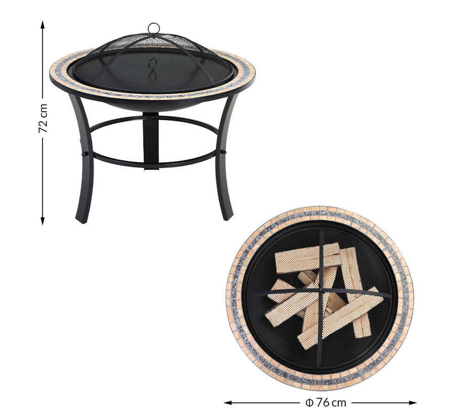 Monzana Mosaic Panier de feu rond