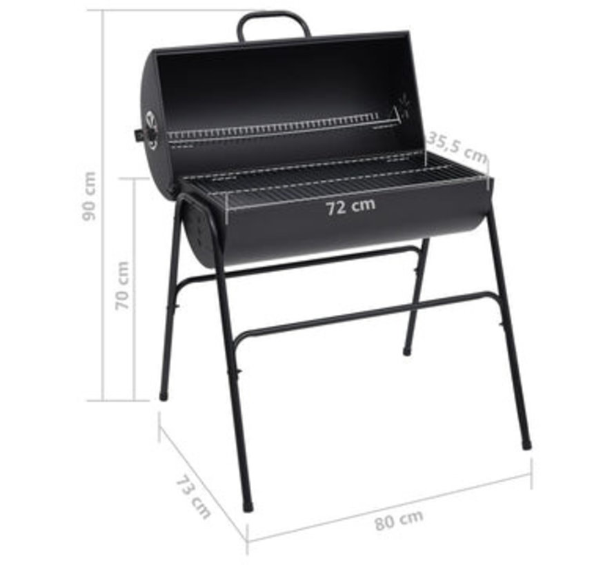 Barbecuecharbon de bois - Surface de grillage 60 x 30 cm - Acier inoxydable