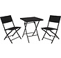 Ensemble de mobilier de jardin 3 pièces de Pro Garden - pliable - noir