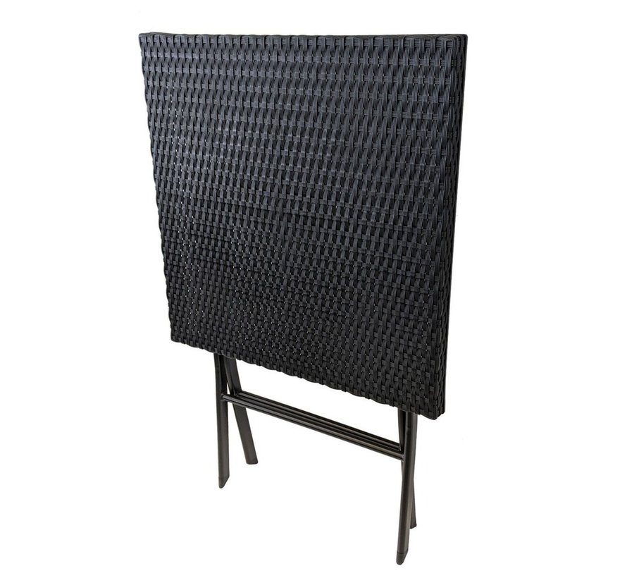 Ensemble de mobilier de jardin 3 pièces de Pro Garden - pliable - noir