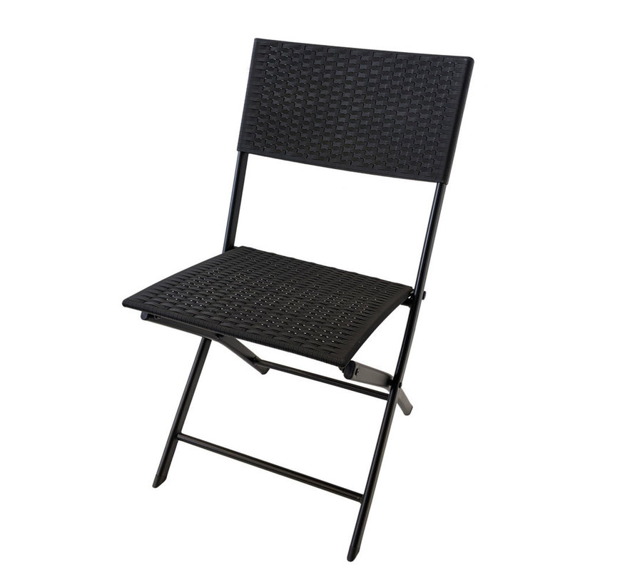 Ensemble de mobilier de jardin 3 pièces de Pro Garden - pliable - noir