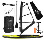 XQ Max Planche de Windsurf - XQ Max Édition Spéciale - Ensemble planche à voile/sup - Planche de Windsurf/Stand Up Paddle - avec Sac de Transport et Housse de transport - Gonflable - Voile 2m² - Ensemble de 13 pièces - jusqu'à 150 kg - 305 cm - 305 x 76 x 15 cm