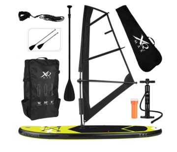 XQ Max Planche de Windsurf - XQ Max Édition Spéciale - Ensemble planche à voile/sup - Planche de Windsurf/Stand Up Paddle - avec Sac de Transport et Housse de transport - Gonflable - Voile 2m² - Ensemble de 13 pièces - jusqu'à 150 kg - 305 cm - 305 x 76 x 15 cm