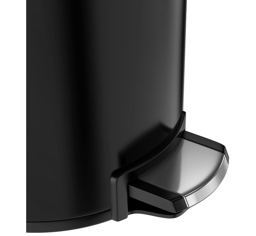 RodVollby Kallax Pedal Bin - 5 Liter - Stainless Steel - Black - Trash Bin - Toilette - Salle de bain - Petit - Soft Close Lid