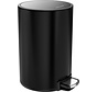 RodVollby Kallax Pedal Bin - 5 Liter - Stainless Steel - Black - Trash Bin - Toilette - Salle de bain - Petit - Soft Close Lid