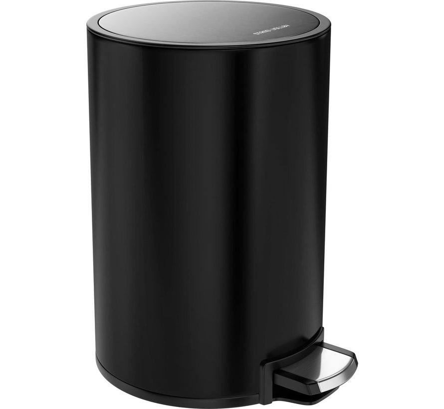 RodVollby Kallax Pedal Bin - 5 Liter - Stainless Steel - Black - Trash Bin - Toilette - Salle de bain - Petit - Soft Close Lid
